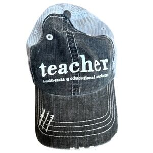 Black and White Teacher Cap